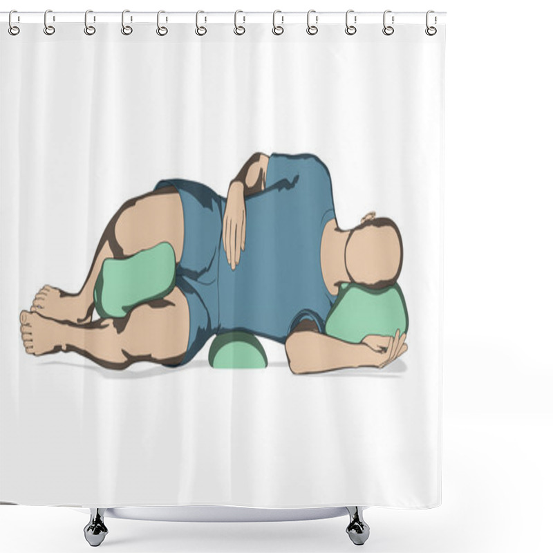 Personality  Man Good Sleeping Posture Shower Curtains