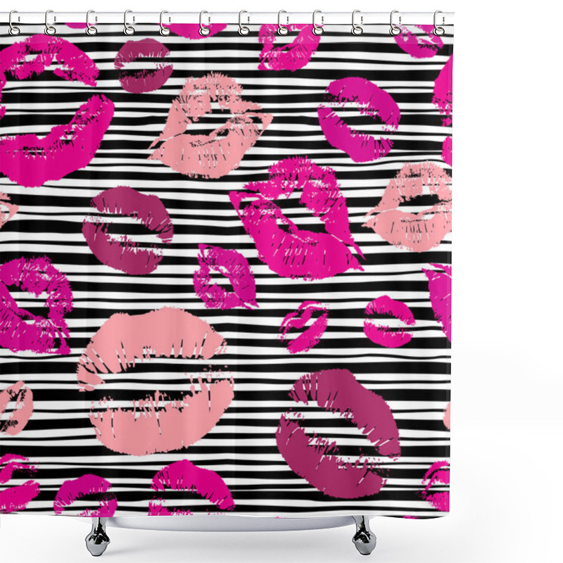 Personality  Print Kisses Lips Pattern Shower Curtains