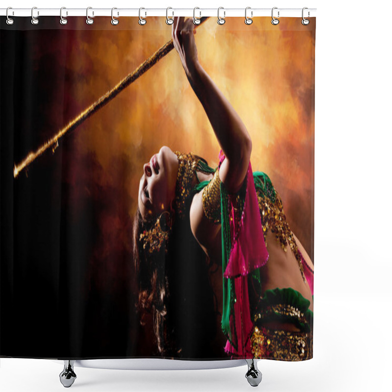 Personality  Beautiful Exotic Belly Dancer Woman Shower Curtains