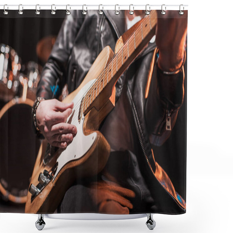 Personality  Electric Guitar Player Shower Curtains