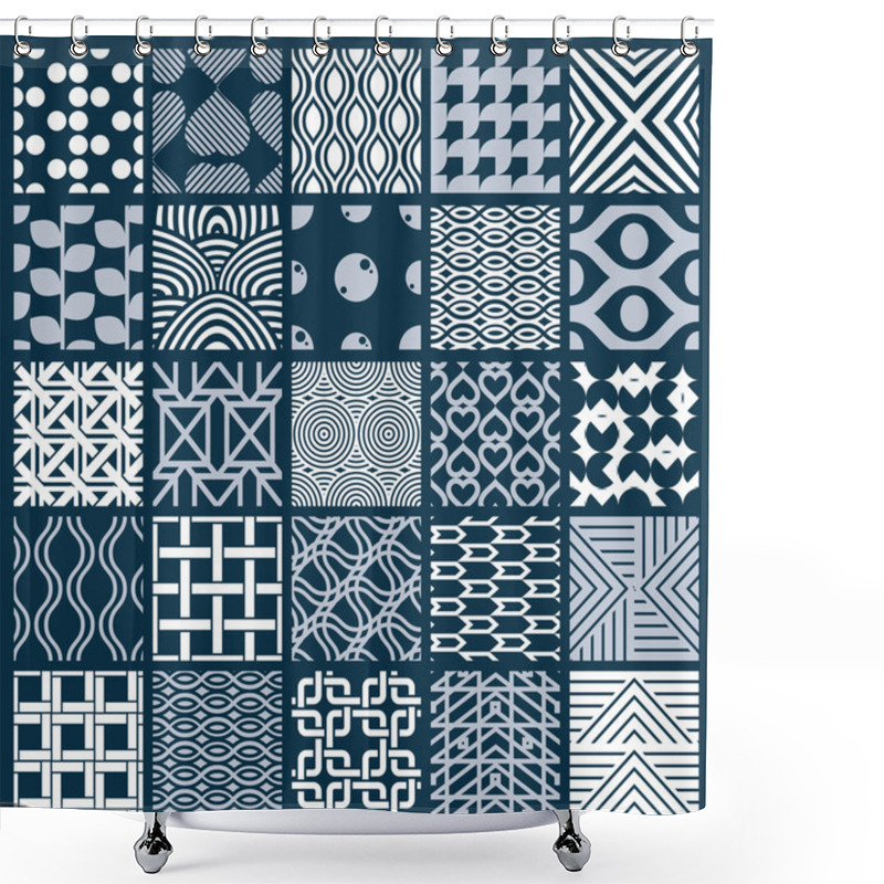 Personality  Monochrome Seamless Patterns Collection  Shower Curtains