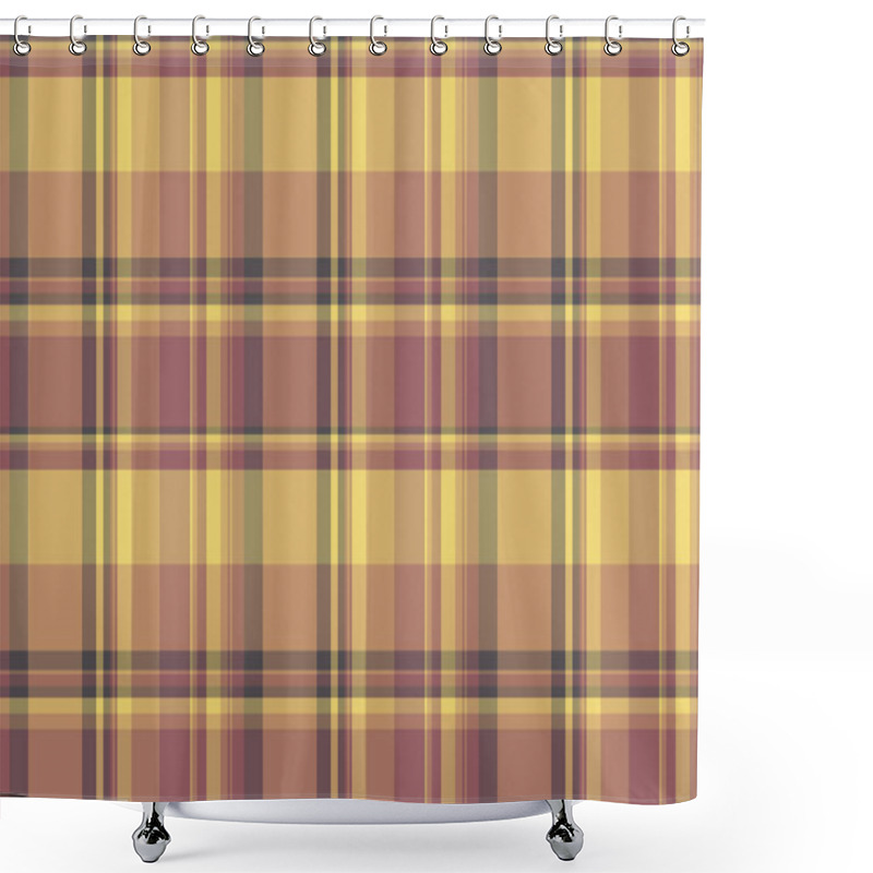 Personality  Elegant Muted Plaid Pattern In Warm Autumnal Tones. Perfect For Textile Designs, Fall-themed Projects, Or Adding A Touch Of Sophisticated Texture To Websites And Branding. Shower Curtains