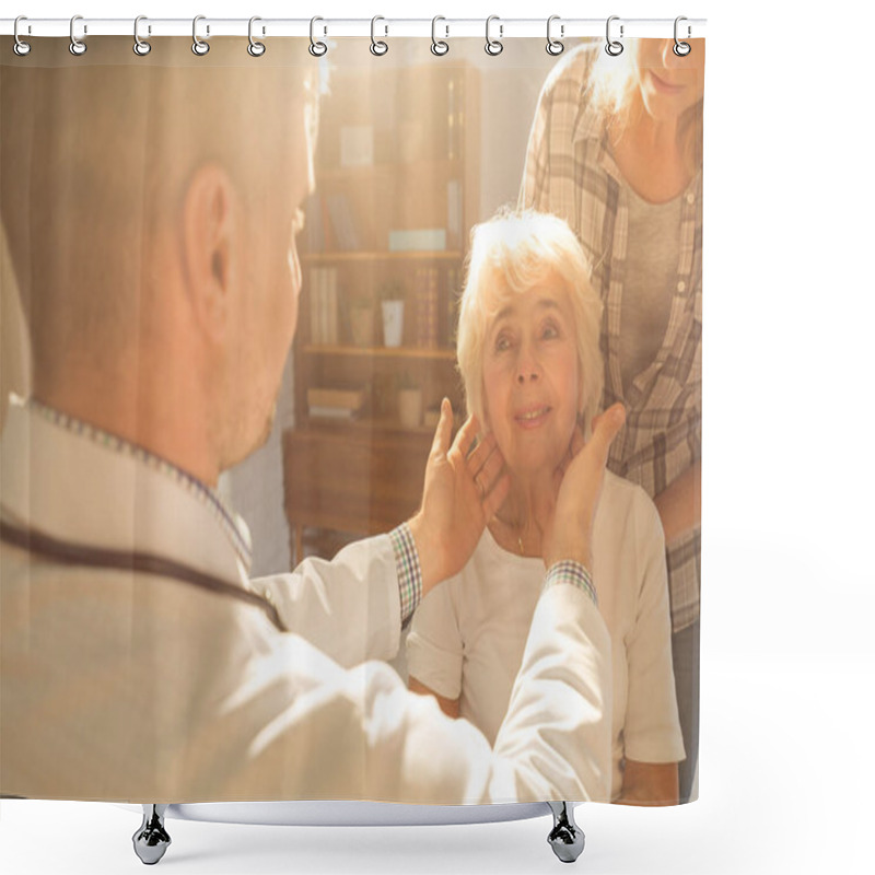 Personality  Physician And Senior Patient Shower Curtains