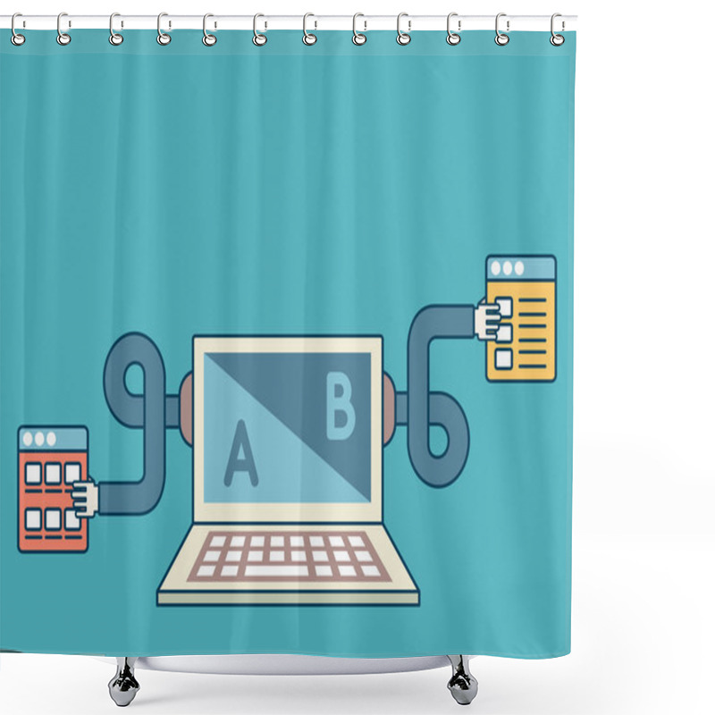 Personality  Process Of Creating Interaction With Site Visitors. Optimization Of Web Pages Or Landing Pages With Copy Space Shower Curtains