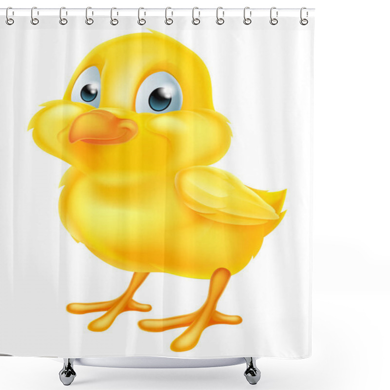 Personality   Yellow Easter Chick Shower Curtains