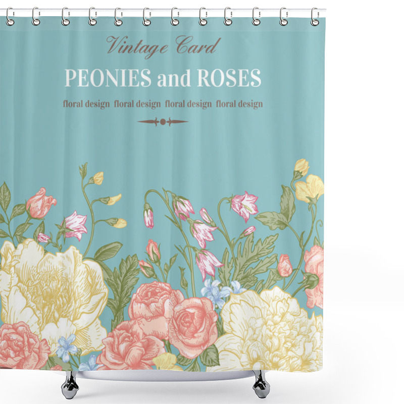 Personality  Floral Border With  Flowers. Shower Curtains