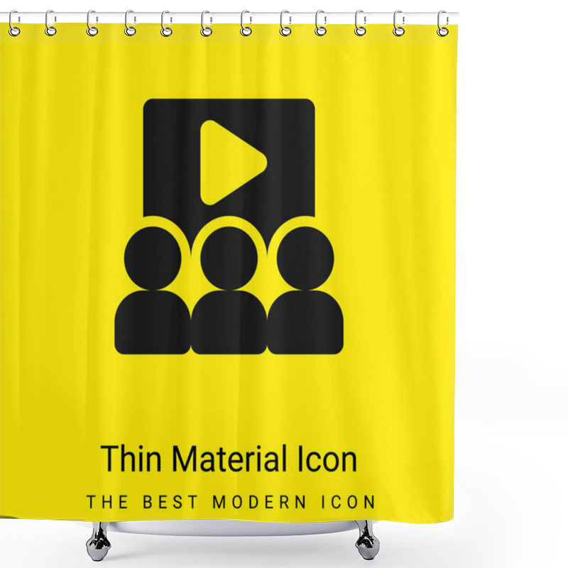 Personality  Audience Minimal Bright Yellow Material Icon Shower Curtains