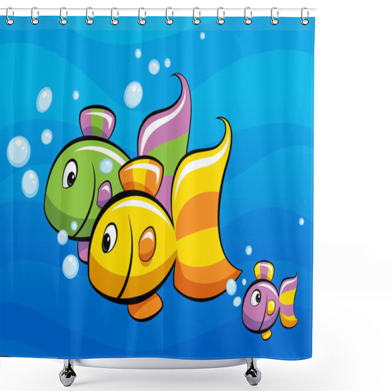 Personality  Tropical Fish Family Shower Curtains