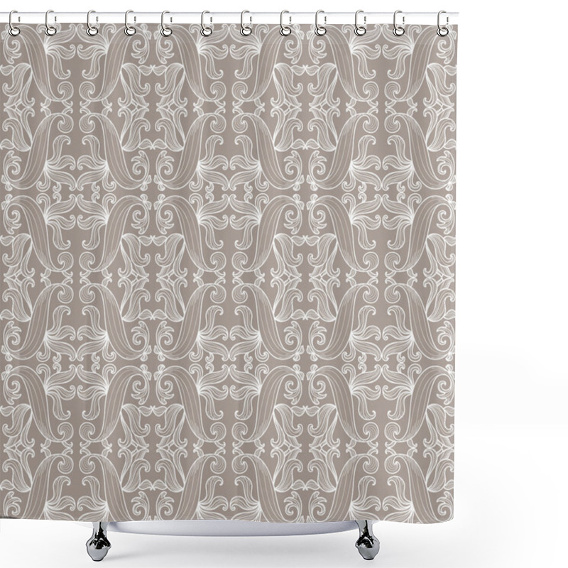 Personality  Seamless Pattern With Leaves And Curls. Classic Wallpaper Shower Curtains