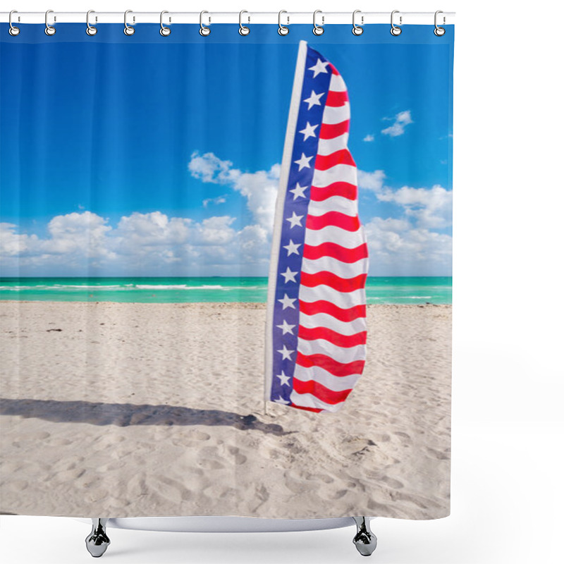 Personality  Miami Beach Flag Shower Curtains