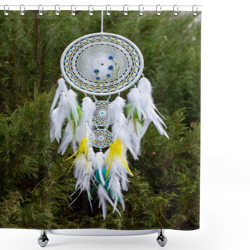 Personality  Dream Catcher With Feathers Threads And Beads Rope Hanging. Dreamcatcher Handmade Shower Curtains