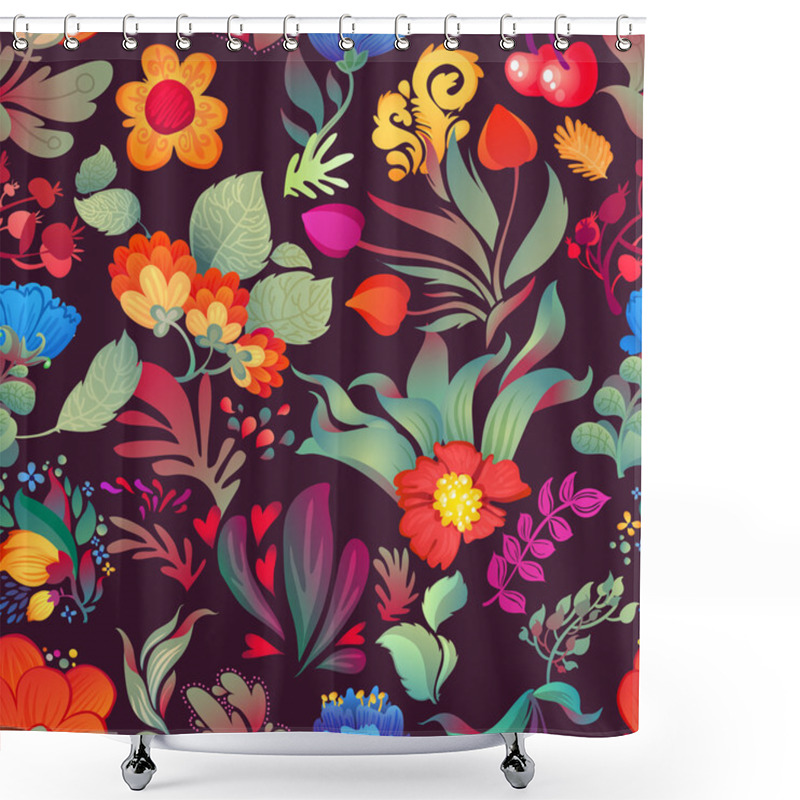 Personality  Flowers Seamless Pattern Shower Curtains