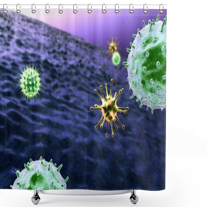 Personality  T-lymphocyt, Virus Shower Curtains