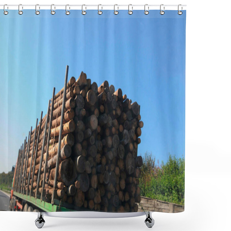 Personality  The Transportation Of Timber After Wood Felling, In The Forestry Shower Curtains