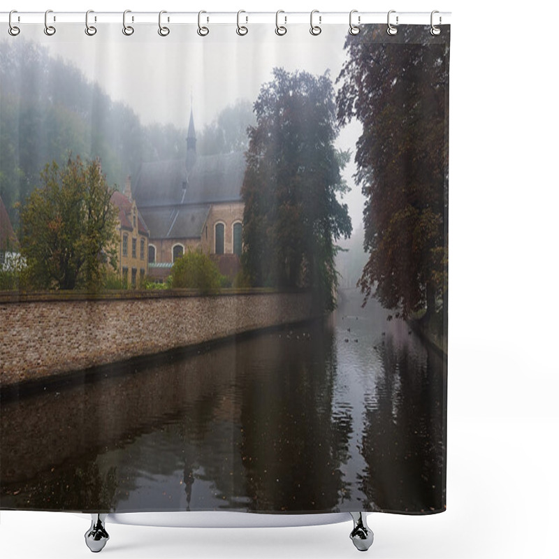 Personality  Misty Autumn Morning In Begijnhof Shower Curtains