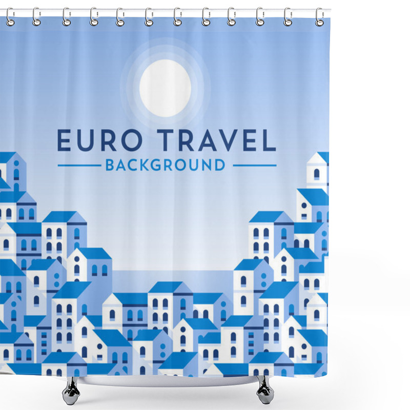 Personality  Banner Template With European Landscape. Shower Curtains