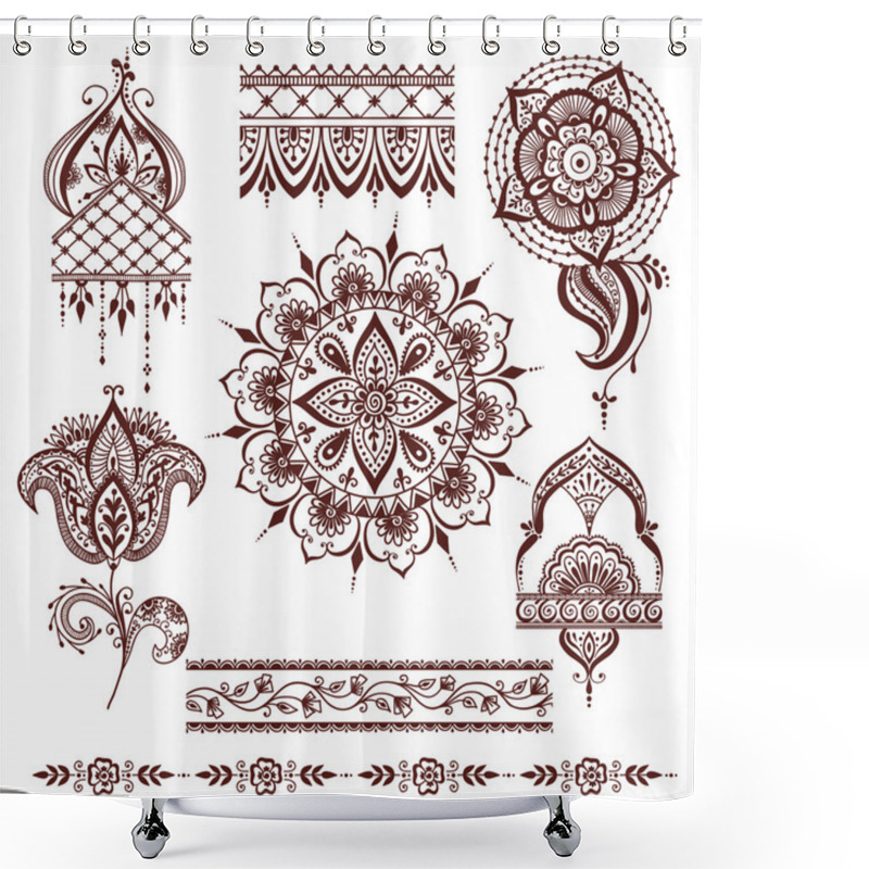 Personality  Mandala Pattern Vector Set. Shower Curtains