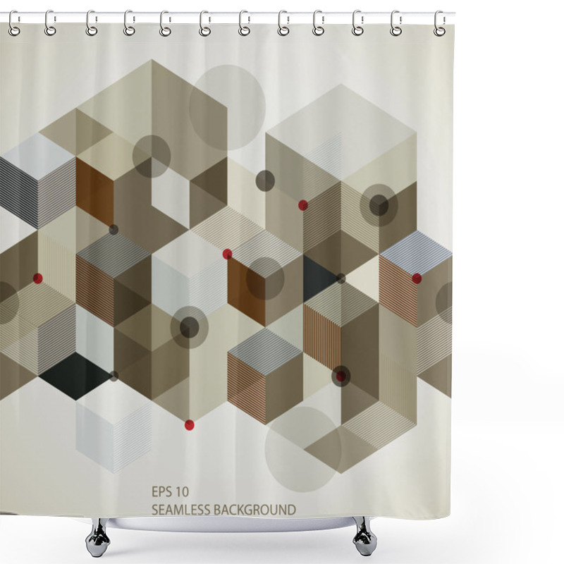 Personality  Modern Style Seamless Pattern With Horizontal Elements. Shower Curtains