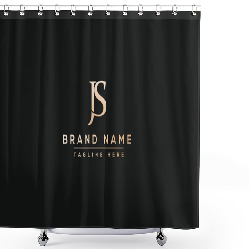 Personality  JS Logo Design Template Vector Graphic Branding Element. Shower Curtains