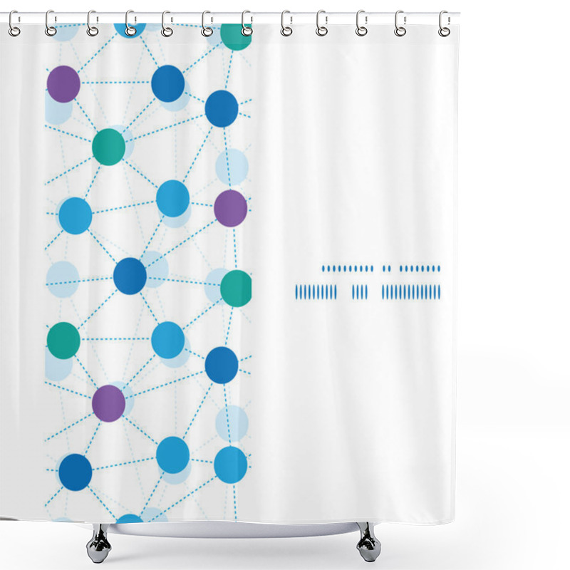 Personality  Vector Connected Dots Vertical Frame Seamless Pattern Background Shower Curtains