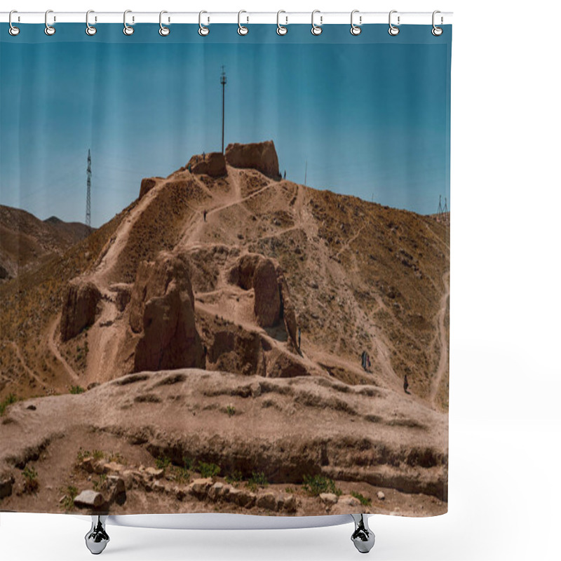 Personality  A Historical Site With Old Broken Sand Building Shower Curtains