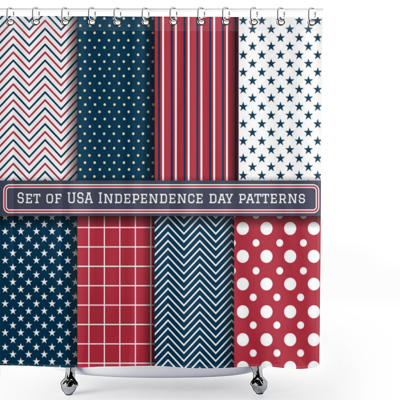 Personality  Set Of USA Independence Day Patterns  Shower Curtains