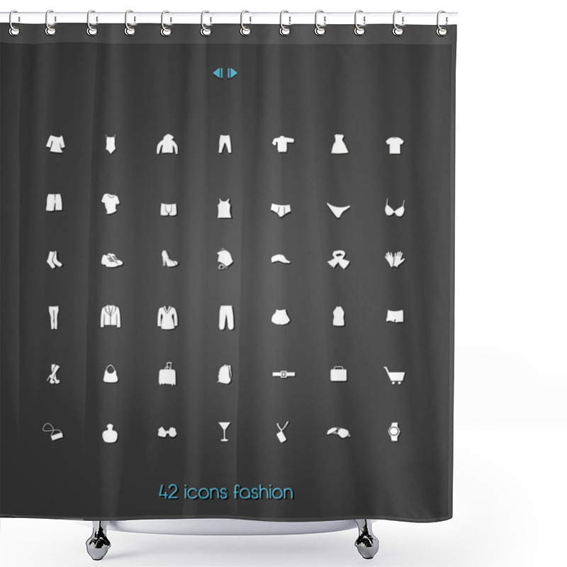 Personality  42 Icons Shower Curtains