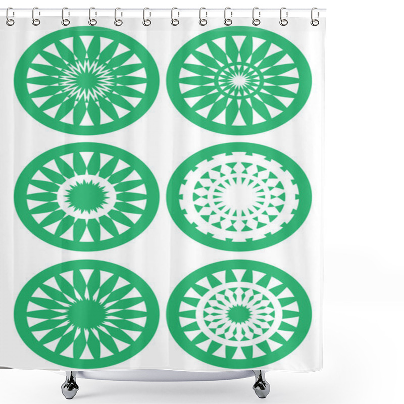 Personality  Abstract Nature-inspired Round Decorative Design Elements Shower Curtains