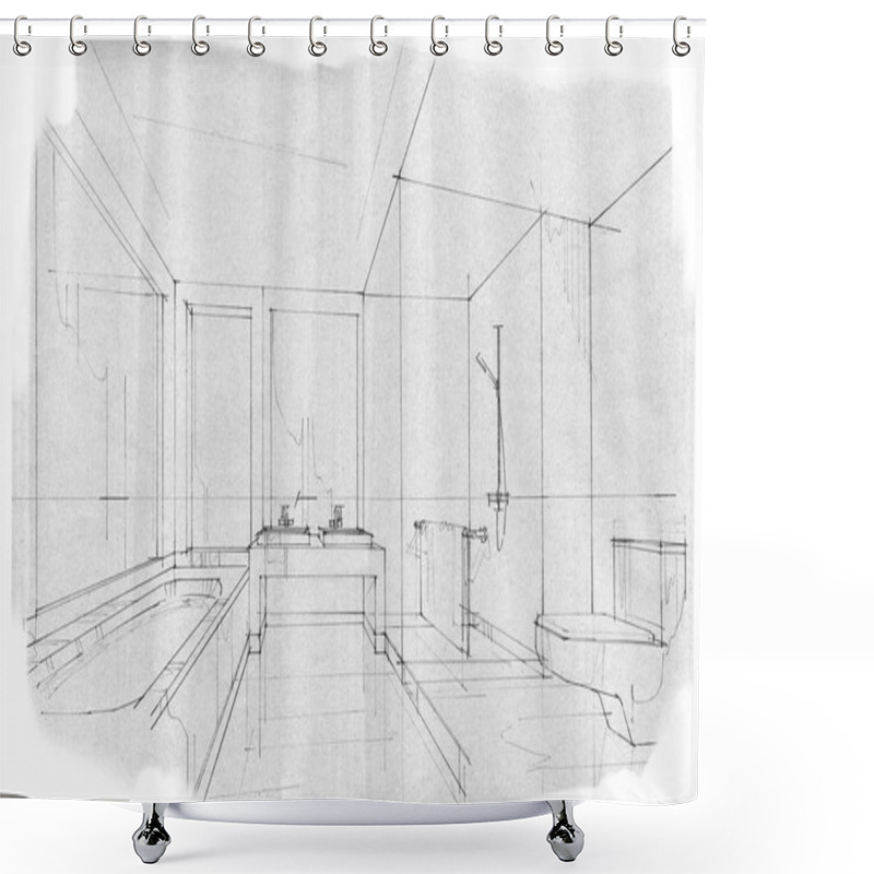 Personality  Sketch Interior Perspective  Shower Curtains