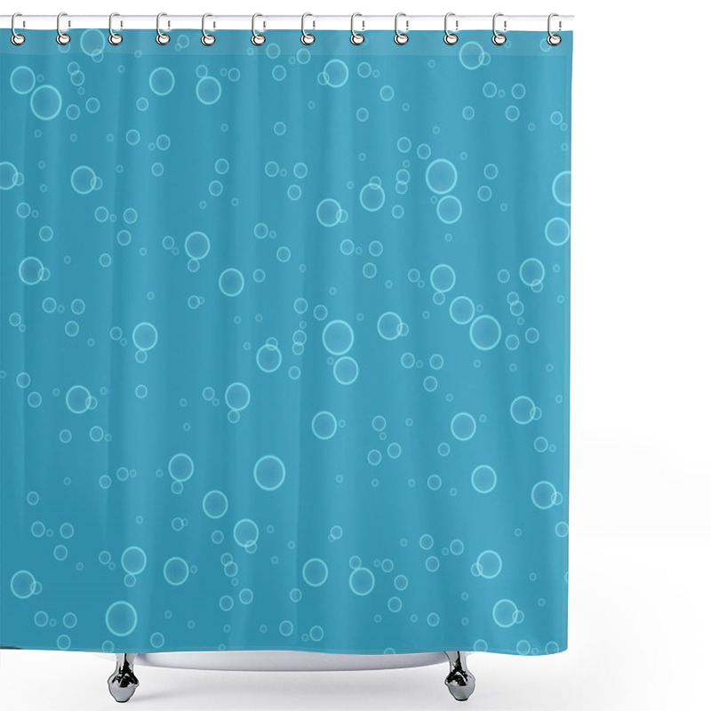 Personality  Blue Background From Bubbles In Water Shower Curtains