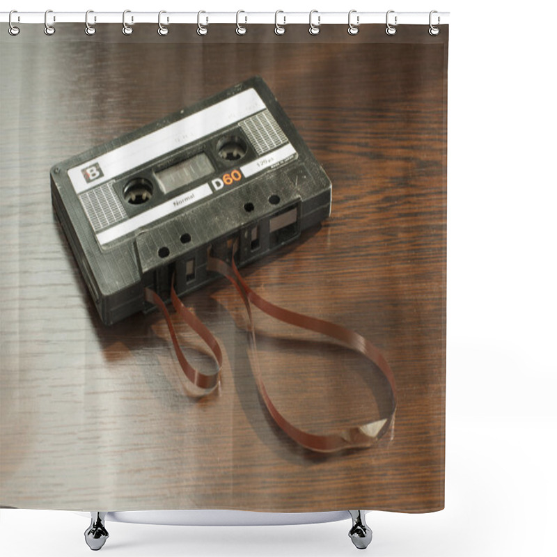 Personality  Audio Tape Cassette With Subtracted Out Tape Shower Curtains