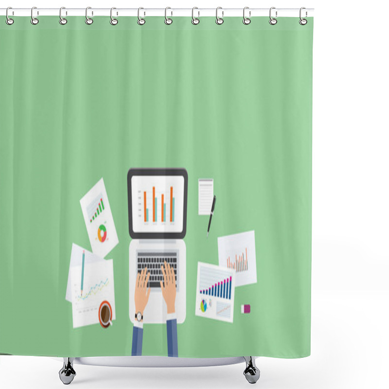 Personality  Business Analytic Graph Report . Business Investment Planning Shower Curtains