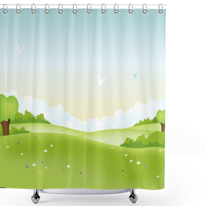 Personality  Spring Landscape Shower Curtains