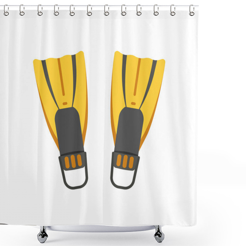 Personality  Scuba Diving Flippers Pair.  Shower Curtains