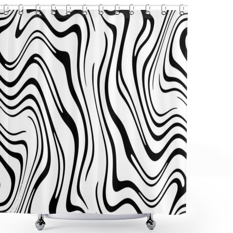 Personality  Full Seamless Wallpaper For Zebra And Tiger Stripes Animal Skin Pattern. Black And White Design For Textile Fabric Printing. Fashionable And Home Design Fit. Shower Curtains