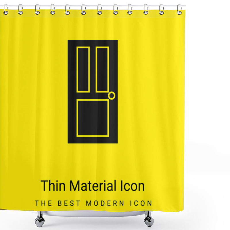 Personality  Black Door Minimal Bright Yellow Material Icon Shower Curtains