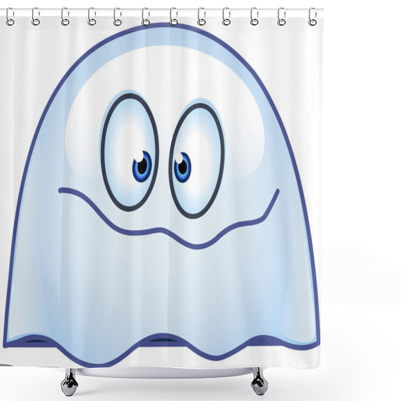 Personality  Vector Ghost Emoticon Shower Curtains