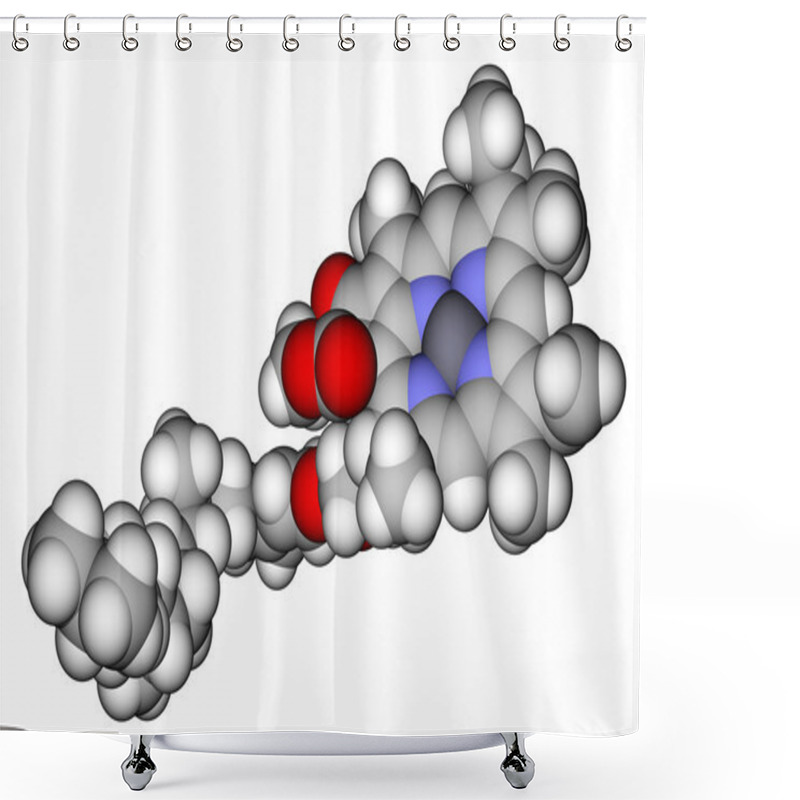 Personality  Chlorophyll A Space Filling Molecular Model Shower Curtains