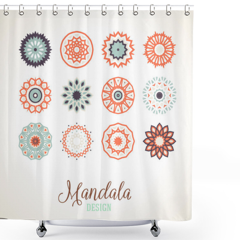 Personality  Vector Madala, Round Ornament Shower Curtains