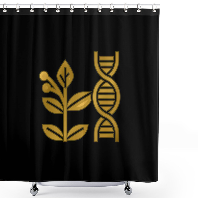 Personality  Biology Gold Plated Metalic Icon Or Logo Vector Shower Curtains