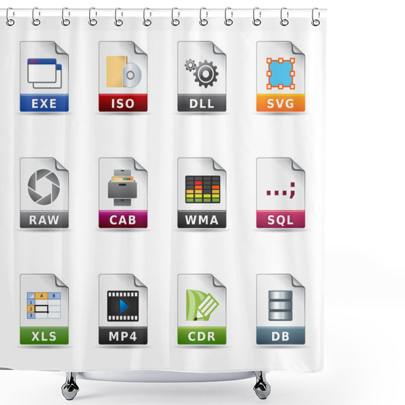 Personality  Web Icons - Another File Formats Shower Curtains