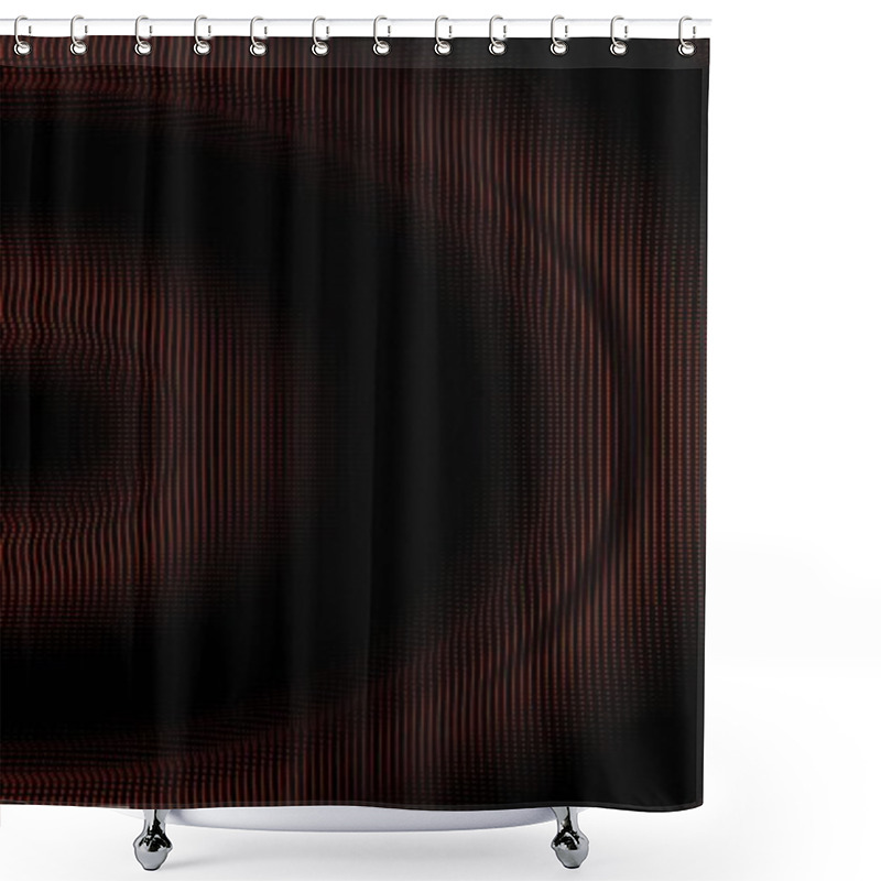 Personality  Abstract Textured Pattern In Orange And Black With Wavy Gridlines Shower Curtains