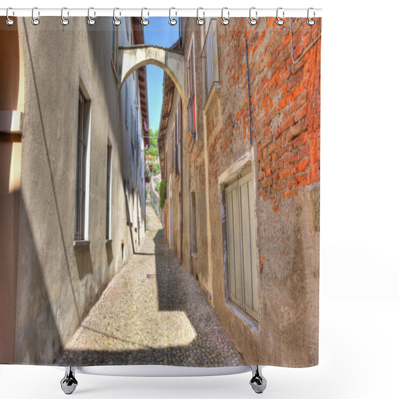 Personality  Old Narrow Street Amont Ancient Houses In Avigliana, Italy. Shower Curtains