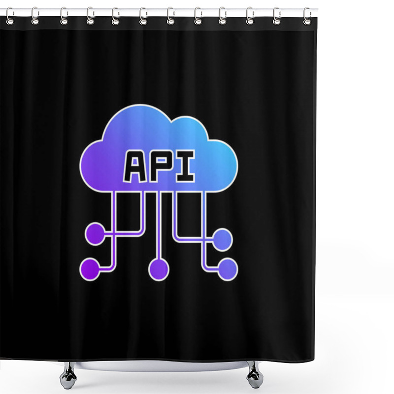 Personality  Api Blue Gradient Vector Icon Shower Curtains