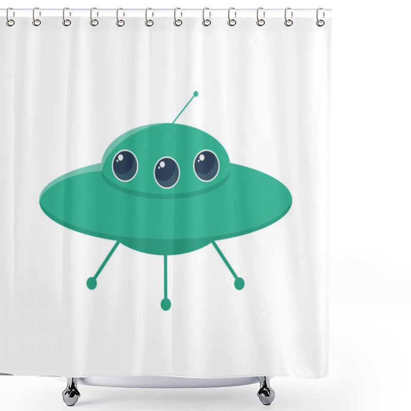 Personality  UFO Rocket Icons Shower Curtains