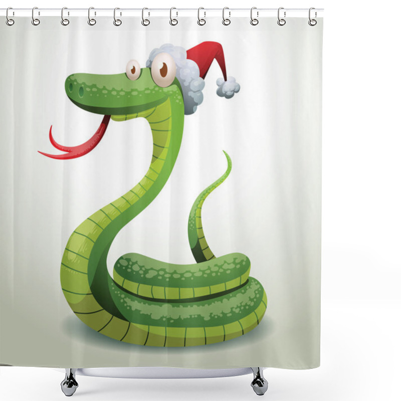 Personality  Santa snake curled up shower curtains