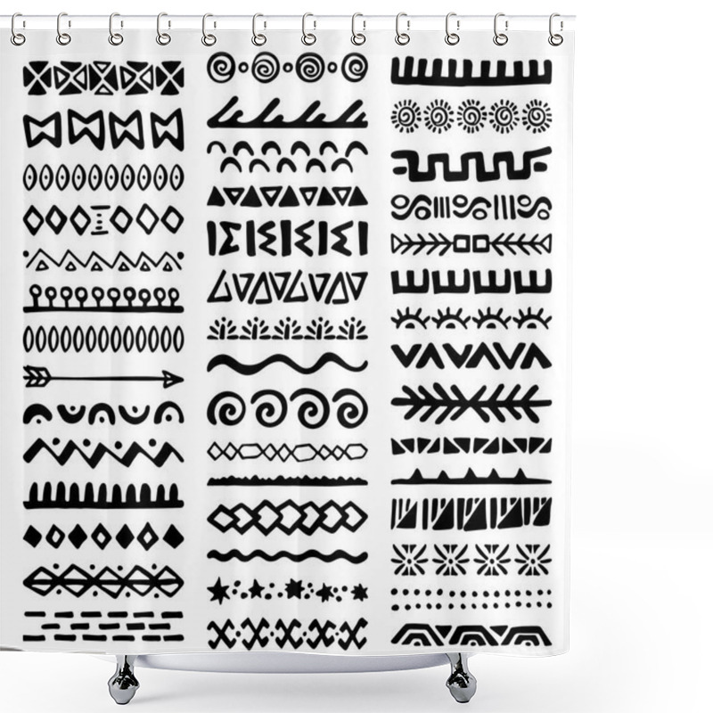 Personality  Borders Collection In Ethnic Style Shower Curtains