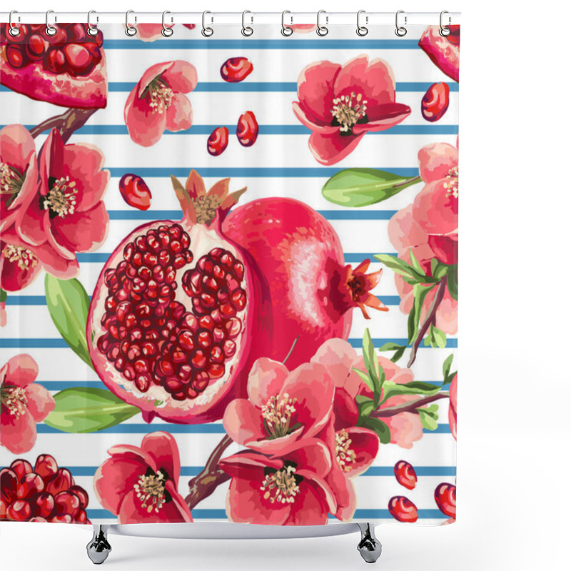 Personality  Pomegranate Fruit And Flowers. Shower Curtains