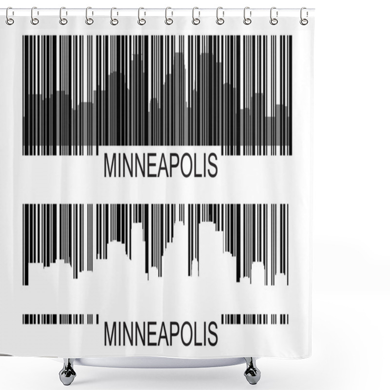 Personality  Minneapoli Barcode Shower Curtains