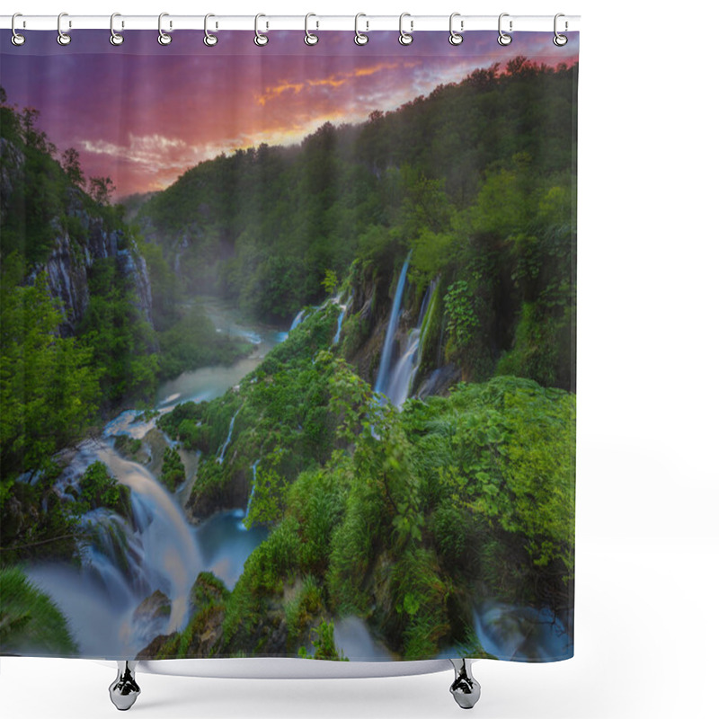 Personality  Fairytale, Misty Morning Over Waterfalls In Plitvice Park, Croatia Shower Curtains